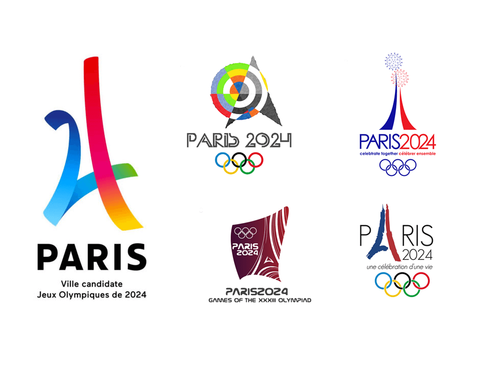 סקיצות ללוגו התמודדות פאריס על אירוח המשחקים האולימפיים 2024